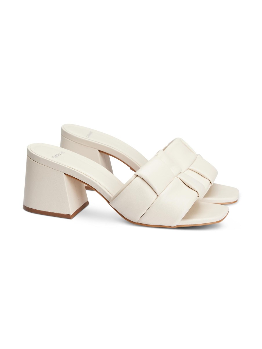 Frauen Carrano Sandalen & Sandaletten | Mules Mit Blockabsatz Ecru