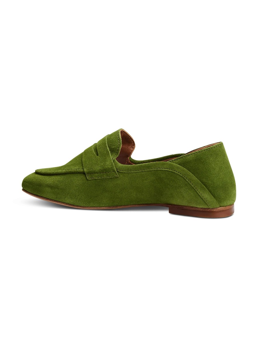 Frauen Anonymous Copenhagen Halbschuhe | Penny Loafer Lindsay Grun