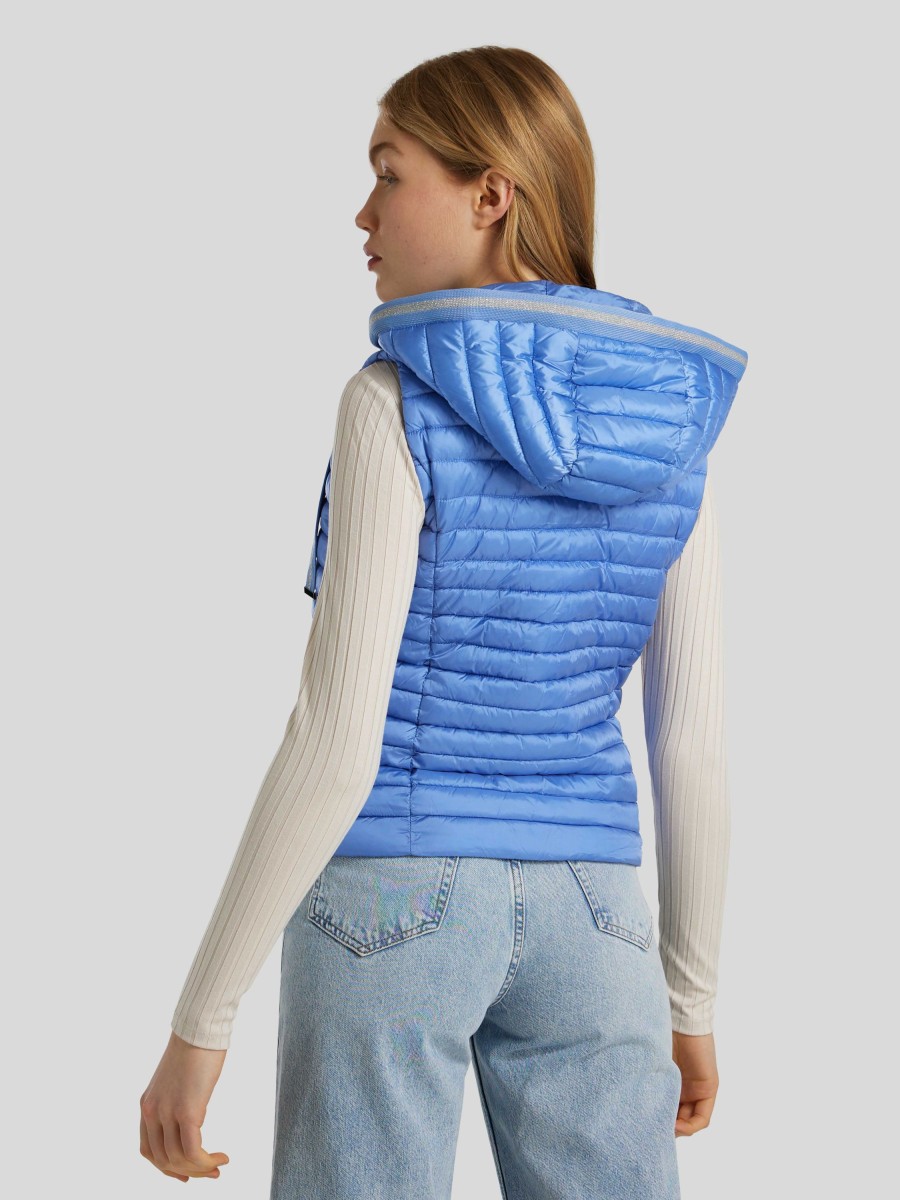 Frauen Monari Gilets & Westen | Steppweste Mit Glitzer Mittelblau