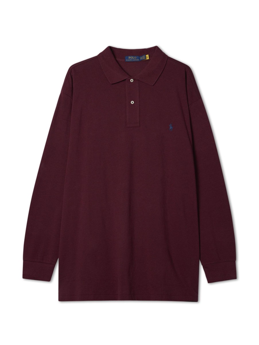 Manner Polo Ralph Lauren Grosse Grossen | Langarm Polo-Shirt Bordeaux