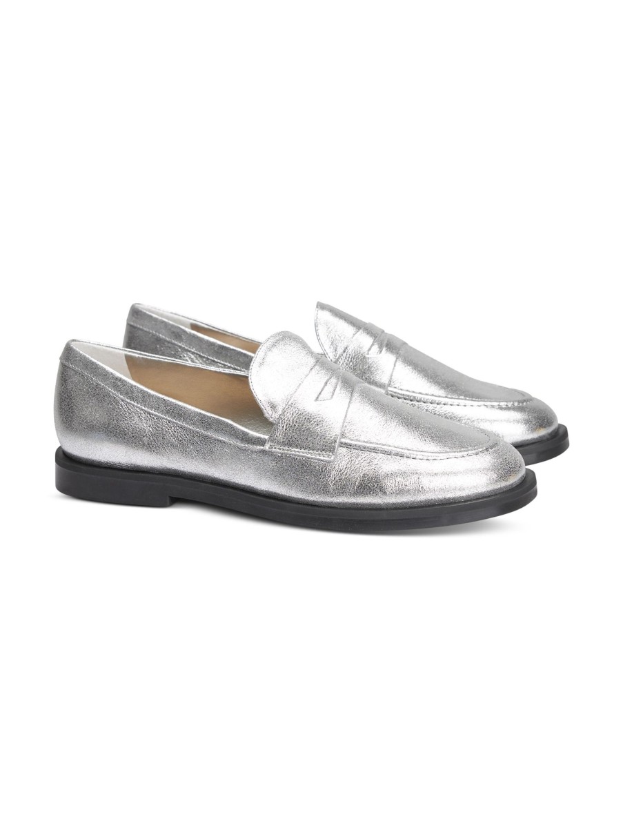 Frauen Carrano Halbschuhe | Penny Loafer Silber