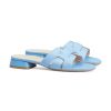 Frauen Paul Kehl Sandalen & Sandaletten | Slide Aus Leder Hellblau