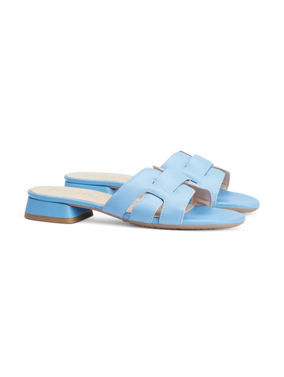 Frauen Paul Kehl Sandalen & Sandaletten | Slide Aus Leder Hellblau