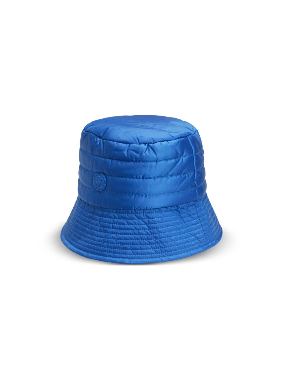 Frauen Save the Duck Hute & Mutzen | Bucket Hat Mit Steppung Mittelblau