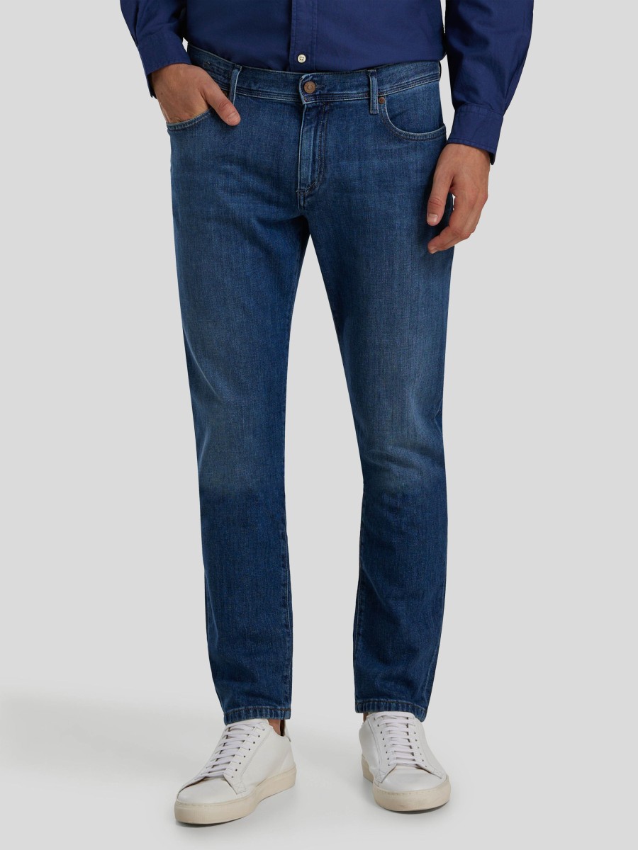 Manner Alberto Jeans | Jeans Im Slim Fit Mittelblau