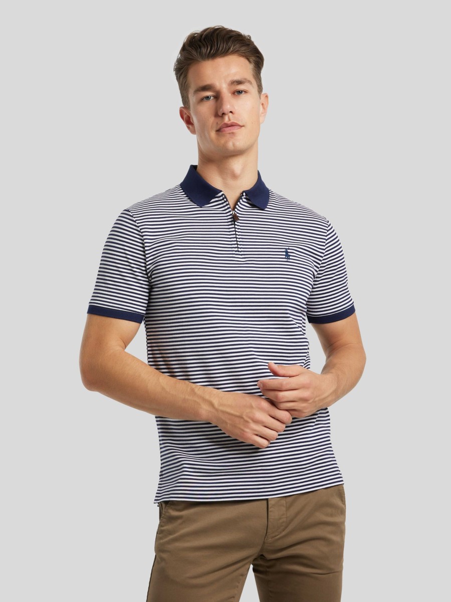 Manner Polo Ralph Lauren Men T-Shirts & Shirts | Polo-Shirt Im Custom Slim Fit Marine