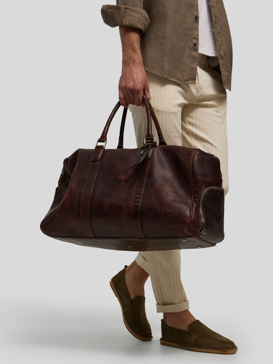 Manner Paul Kehl Taschen & Portemonnaies | Weekender Mit Trageriemen Braun