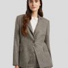 Frauen Paul Kehl Blazer | Blazer Mit Mikro-Hahnentritt Taupe