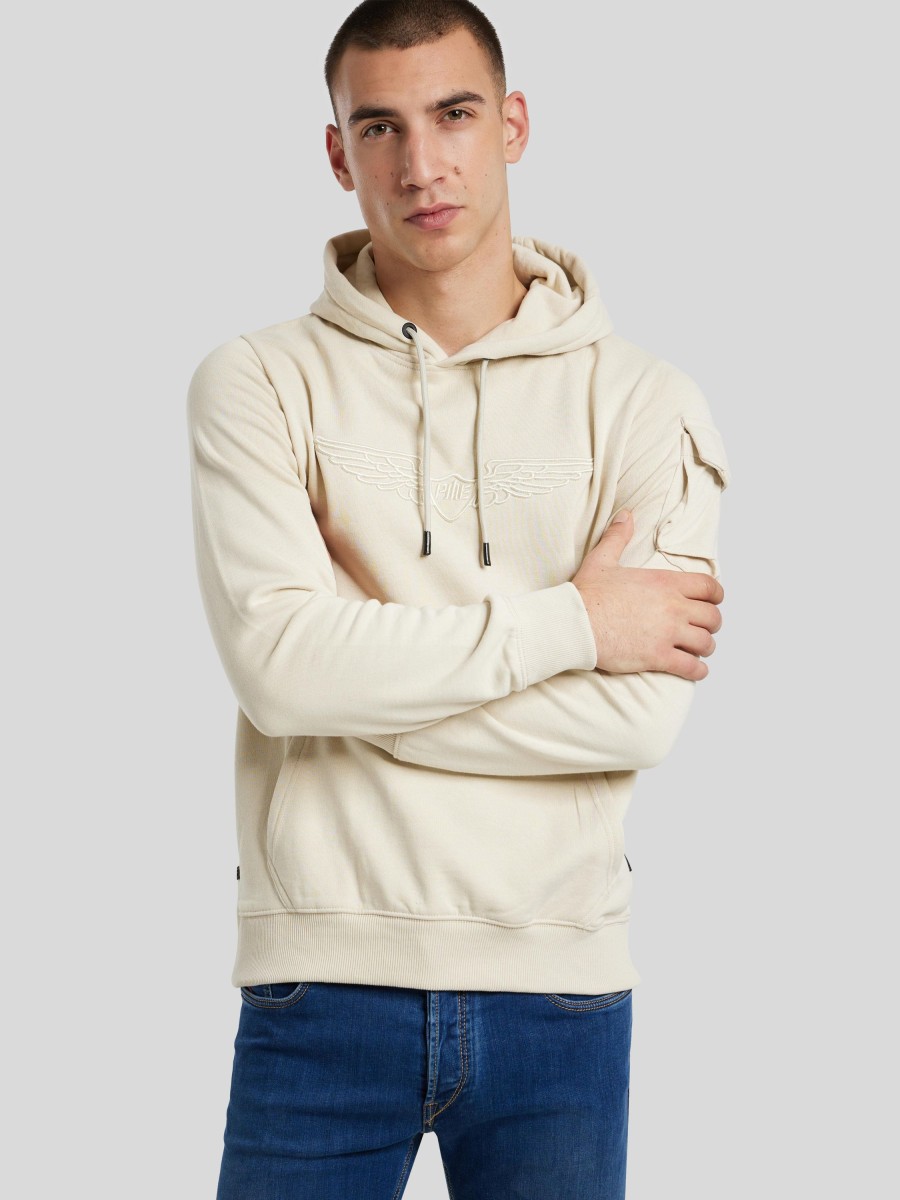 Manner PME Legend Hoodies & Sweatshirts | Hoodie Mit Logo Ecru