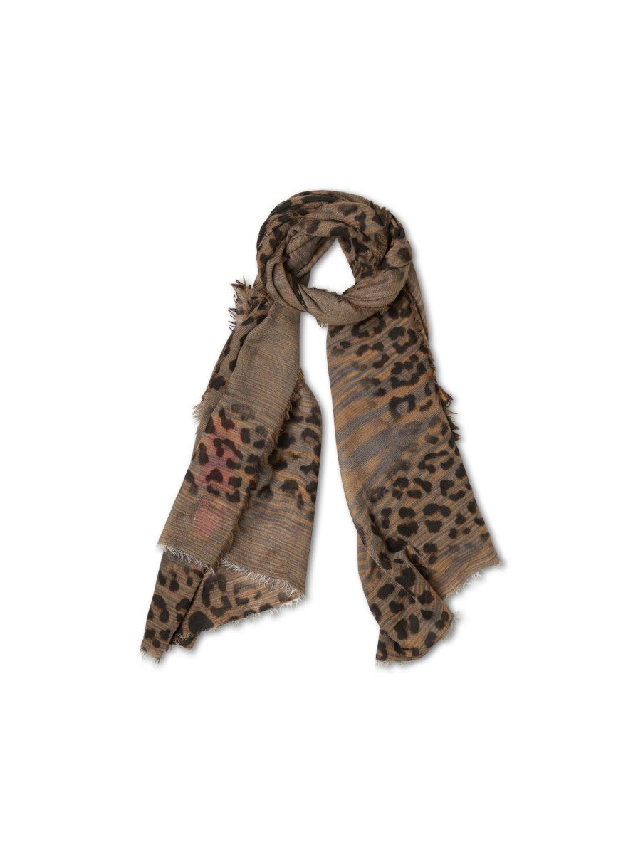 Frauen Velvet Saint Fields Schals & Tucher | Schal Mit Animal-Print Braun