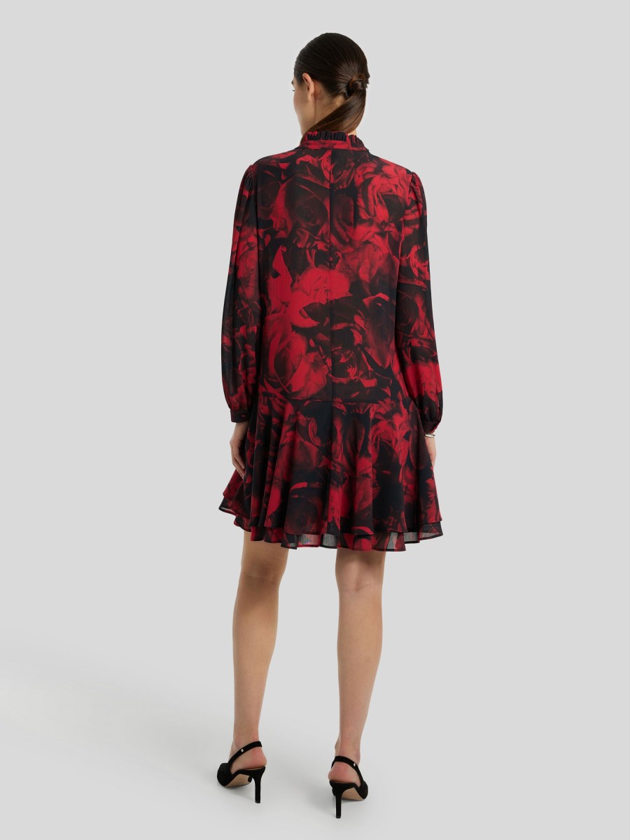 Frauen HUGO Kleider | Minikleid Mit Blumen Print Rot