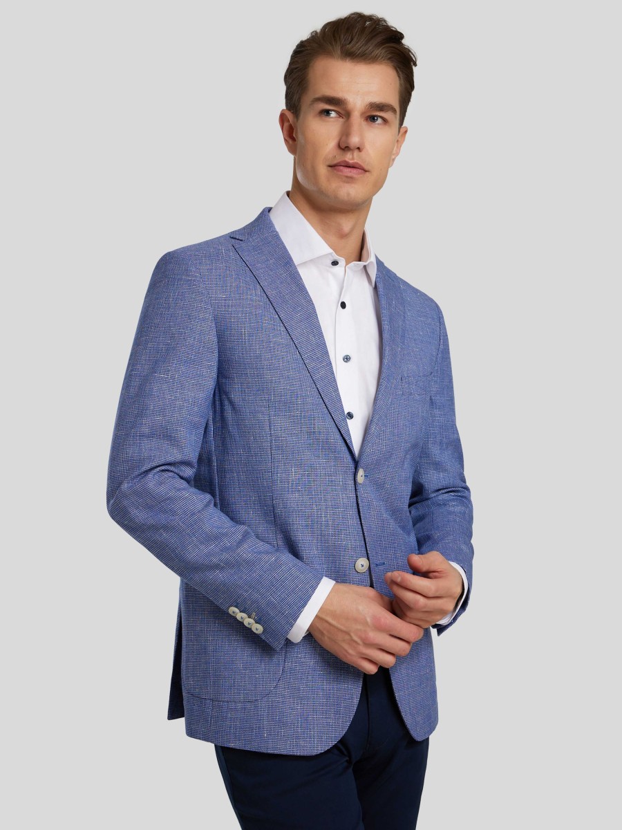 Manner Paul Kehl Vestons | Veston Im Custom Fit Mittelblau