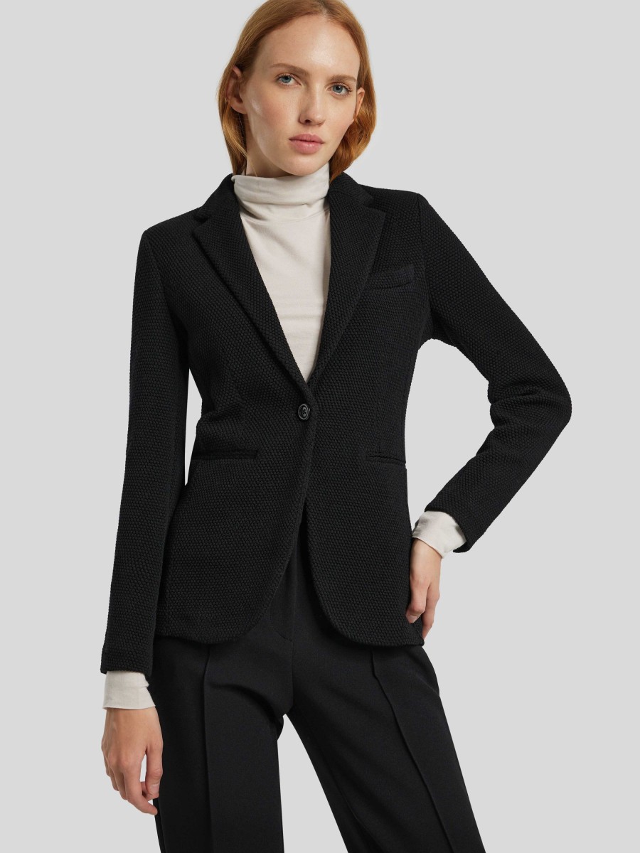 Frauen Circolo Blazer | Blazer Aus Jersey Schwarz