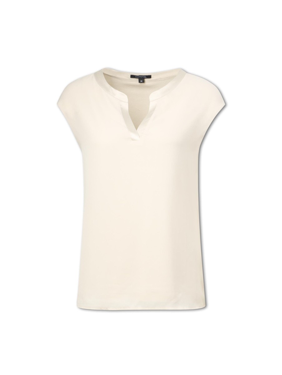 Frauen Comma T-Shirts & Shirts | T-Shirt Beige