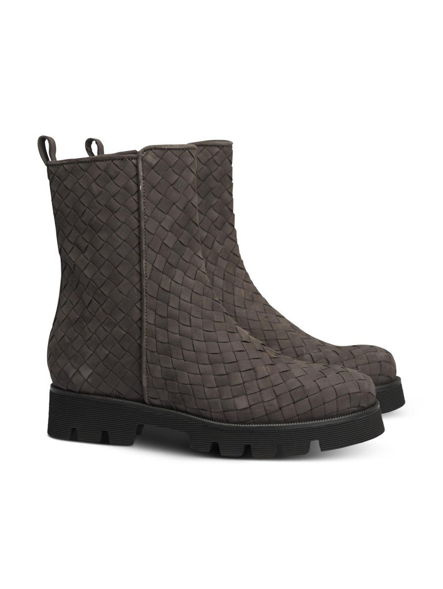 Frauen Pons Quintana Boots & Stiefeletten | Geflochtener Stiefel Grau