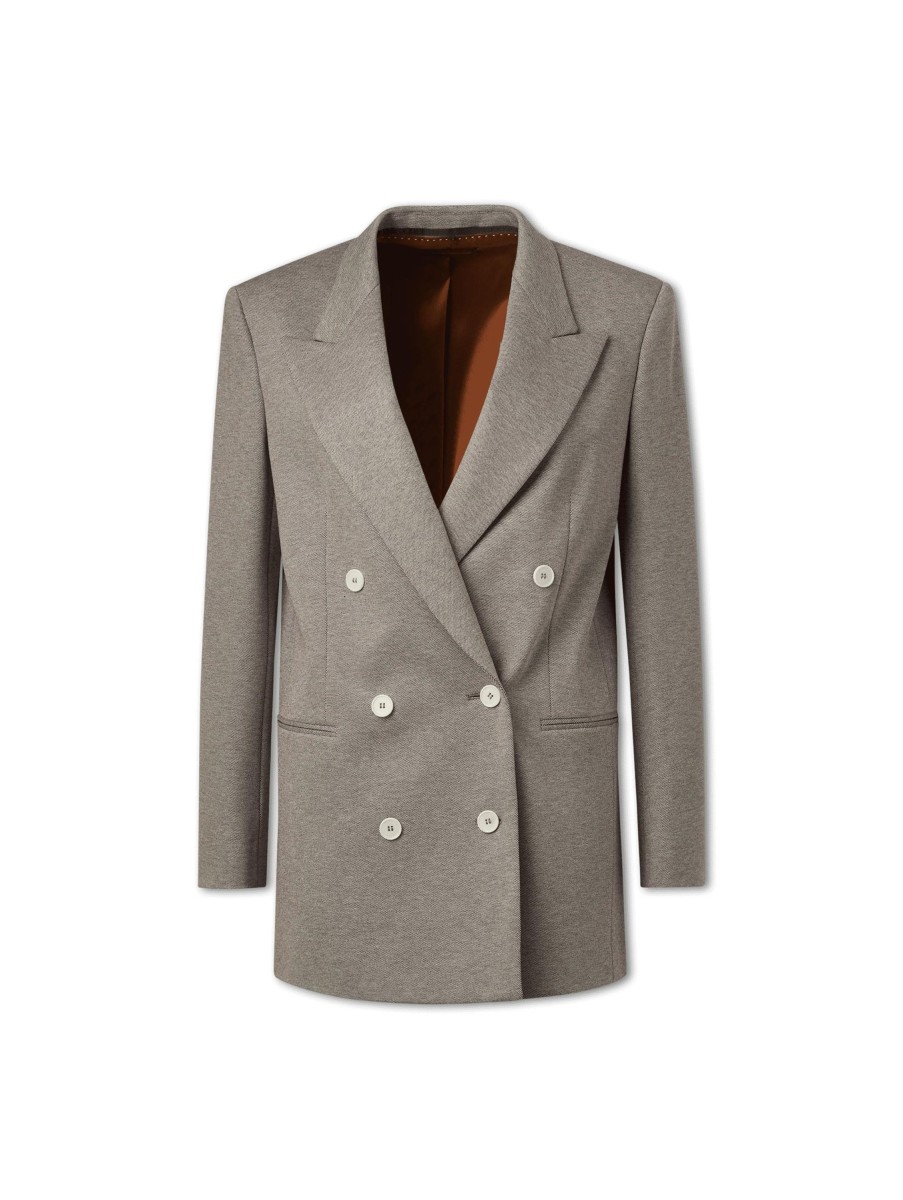 Frauen windsor. Blazer | Doppelreihiger Blazer Taupe