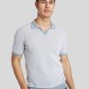 Manner Burger Polo-Shirts | Polo Aus Reiskorn-Pique Hellblau