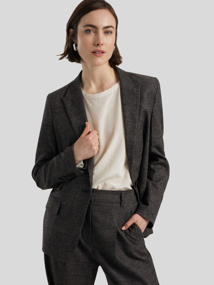 Frauen Luisa Cerano Blazer | Blazer Mit Karo Braun