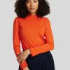 Frauen Rich&Royal T-Shirts & Shirts | Langarmshirt Mit Ruschenkragen Orange