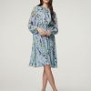 Frauen Marc Cain Kleider | Kleid Mit Blumenprint Hellblau