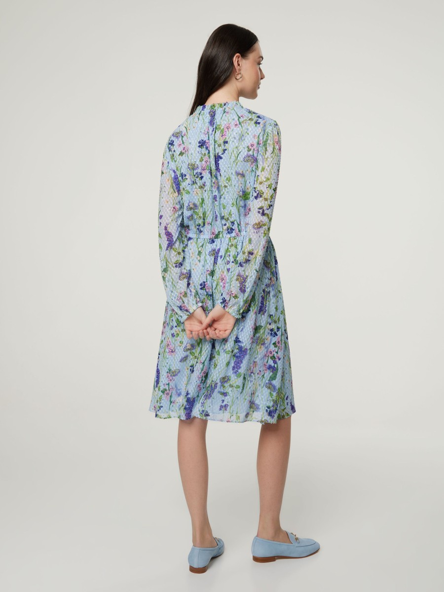 Frauen Marc Cain Kleider | Kleid Mit Blumenprint Hellblau