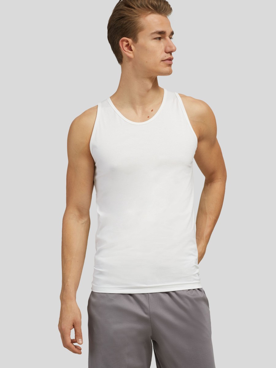 Manner Zimmerli Wasche & Loungewear | Tanktop Pure Comfort Weiss