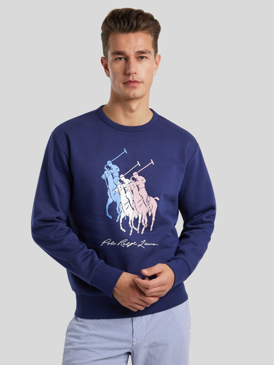 Manner Polo Ralph Lauren Men Hoodies & Sweatshirts | Sweatshirt Mit Logo Marine