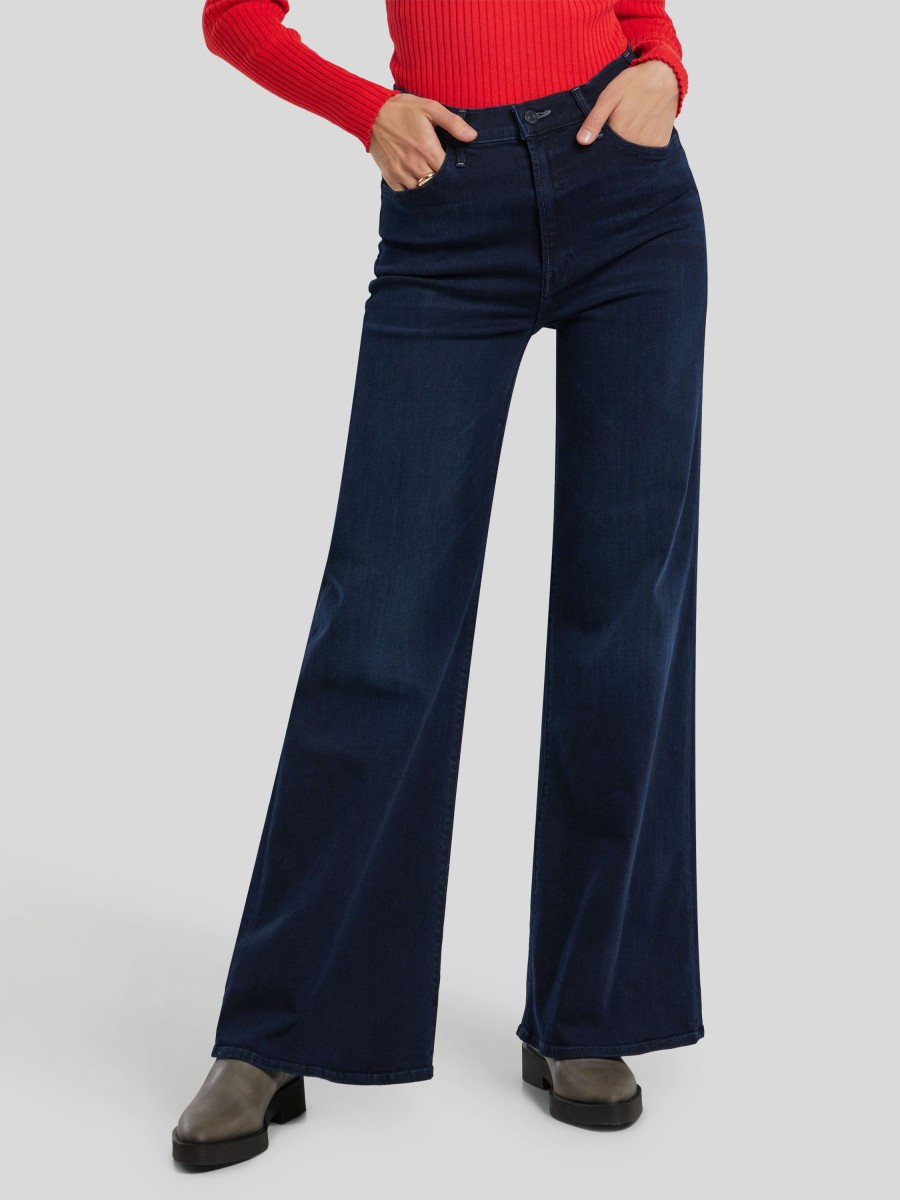 Frauen Mother Jeans | Jeans The Hustler Roller Dark Denim