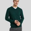 Manner Paul Kehl Pullover & Strickjacken | Pullover Mit V-Neck Dunkelgrun