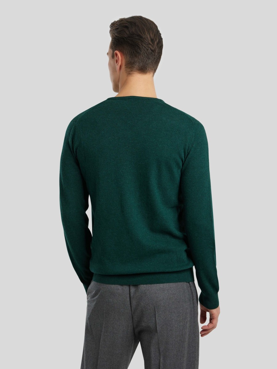 Manner Paul Kehl Pullover & Strickjacken | Pullover Mit V-Neck Dunkelgrun