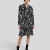 Frauen Marc Cain Kleider | Kleid Mit Blumen-Print Schwarz