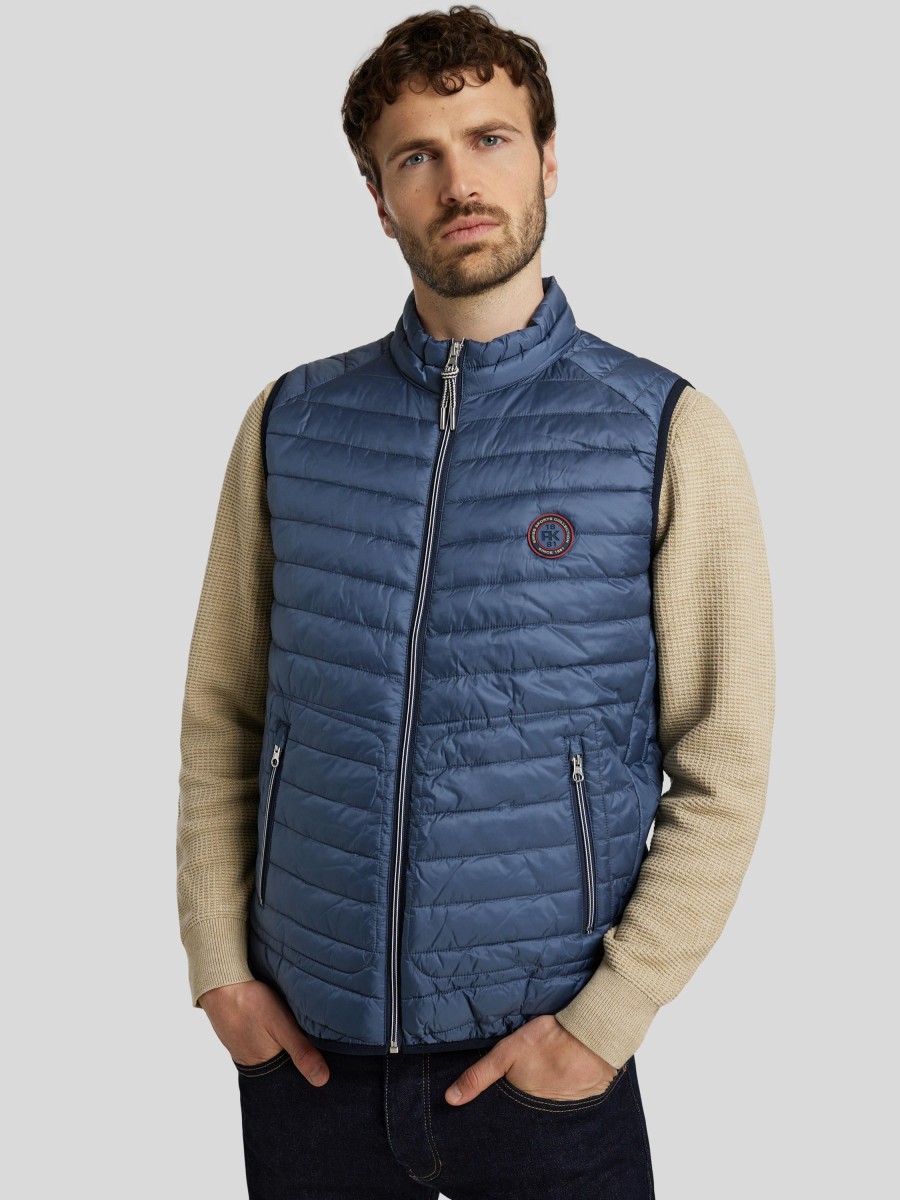 Manner Paul Kehl Gilets & Westen | Weste Mit Stepp Mittelblau