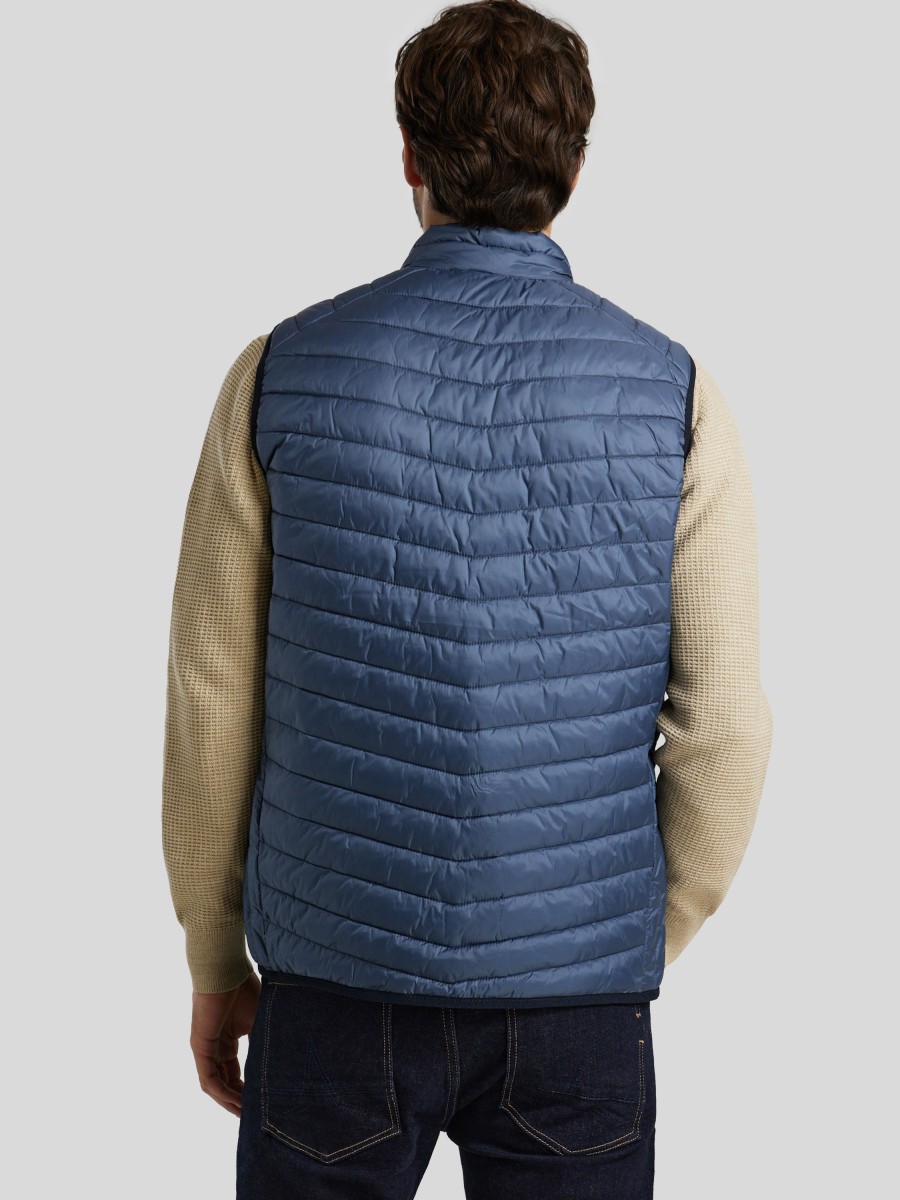 Manner Paul Kehl Gilets & Westen | Weste Mit Stepp Mittelblau