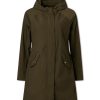 Frauen Woolrich Mantel | Parka Mit Kapuze Long Summer Oliv