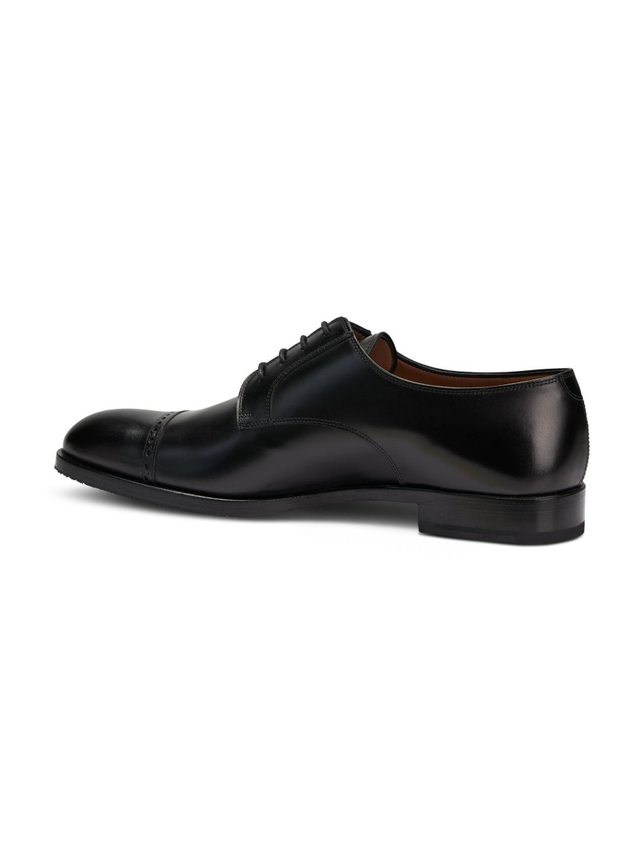 Manner Fratelli Rossetti Schnurschuhe | Derby Mit Lochmuster Schwarz