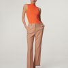 Frauen Comma Hosen | Hose Mit Hahnentritt Orange