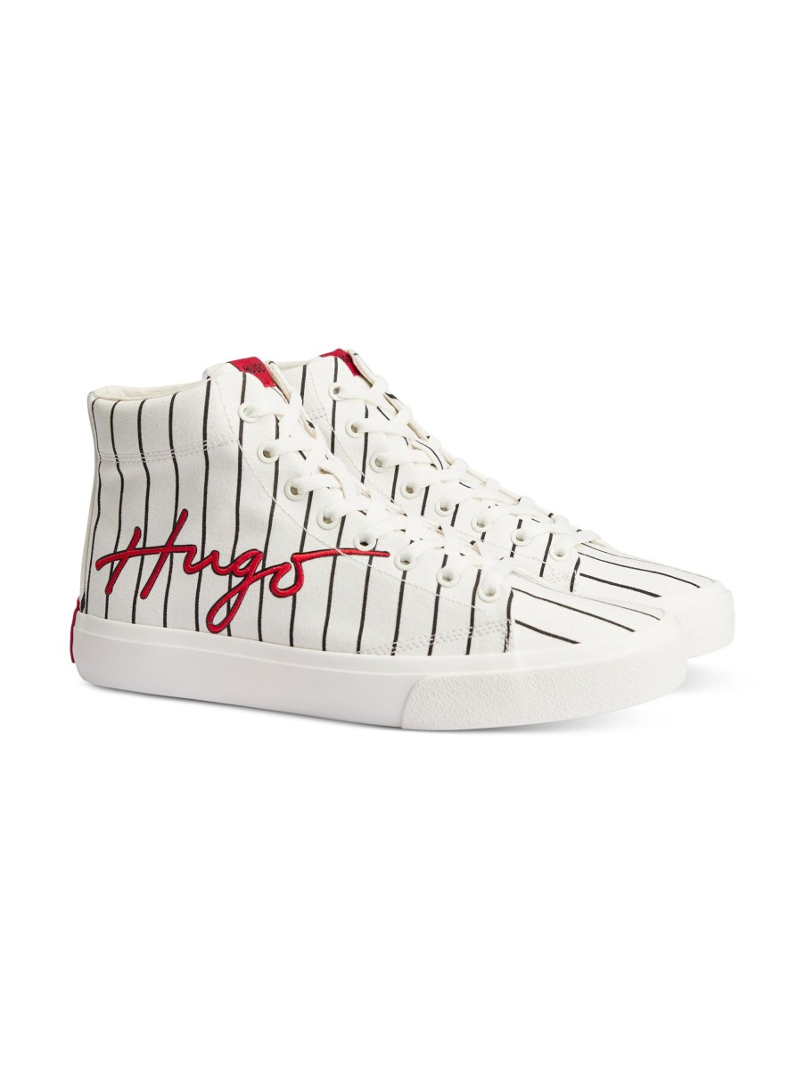 Manner Hugo Sportswear Sneakers | Sneaker Mit Streifen Weiss