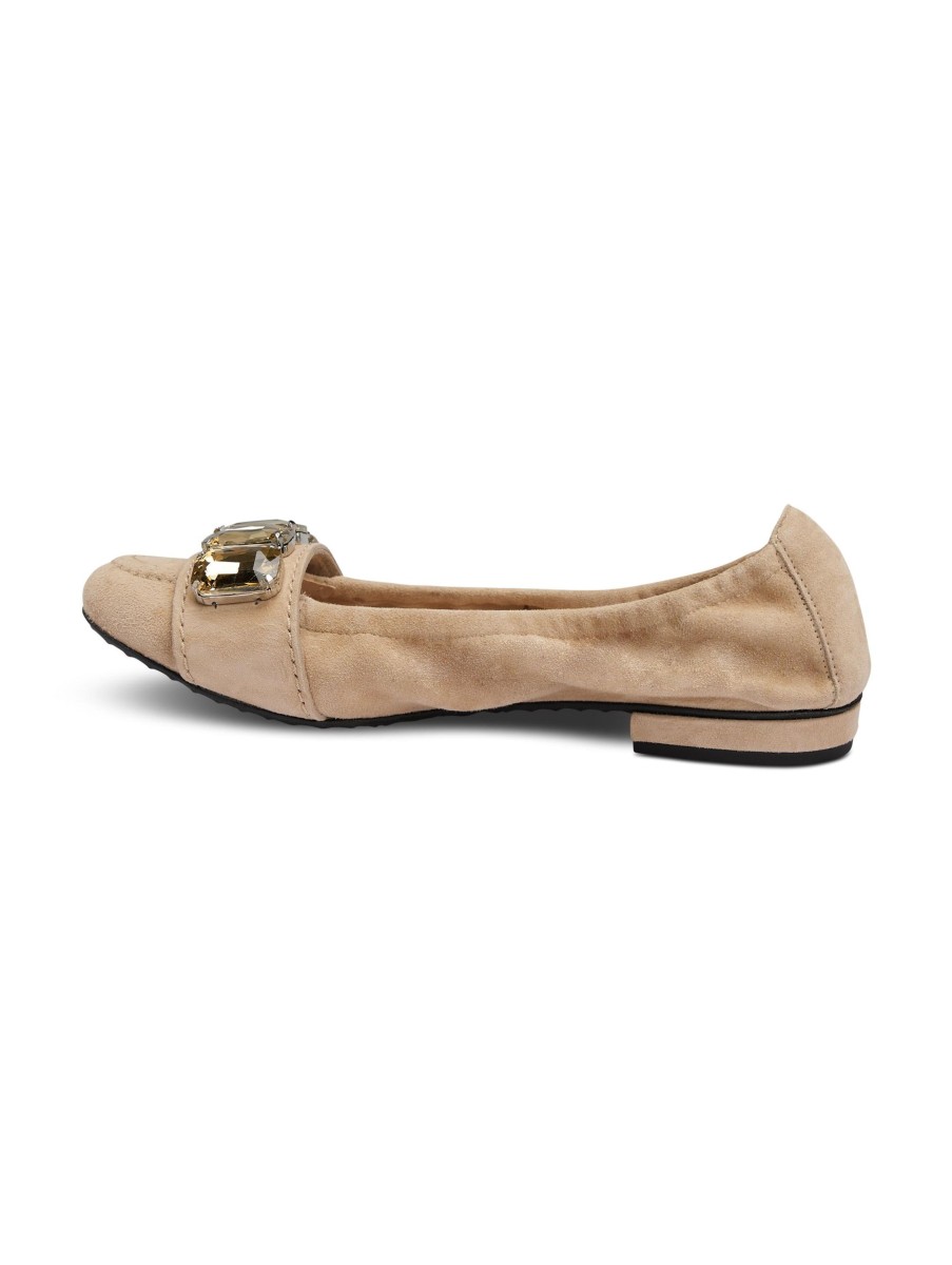 Frauen Kennel&Schmenger Ballerinas | Ballerina Aus Veloursleder Beige