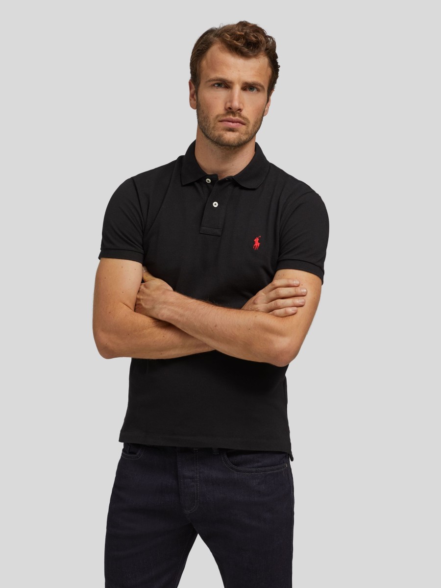 Manner Polo Ralph Lauren Men Polo-Shirts | Polo-Shirt Im Slim Fit Schwarz