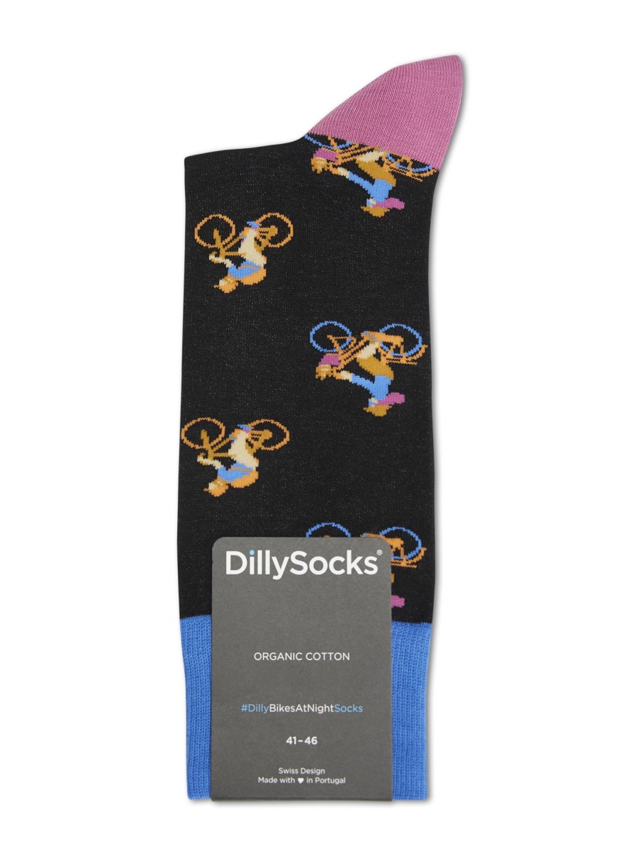 Manner Dilly Socks Wasche & Loungewear | Socken Bikes At Night Schwarz