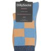 Frauen Dilly Socks Wasche & Loungewear | Socken Glitzy Pastel Chess Hellblau