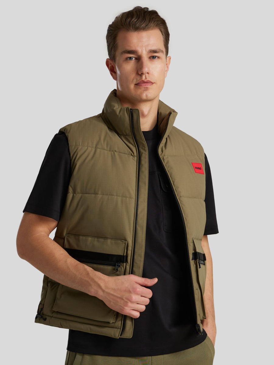 Manner Hugo Sportswear Gilets & Westen | Steppweste Grun