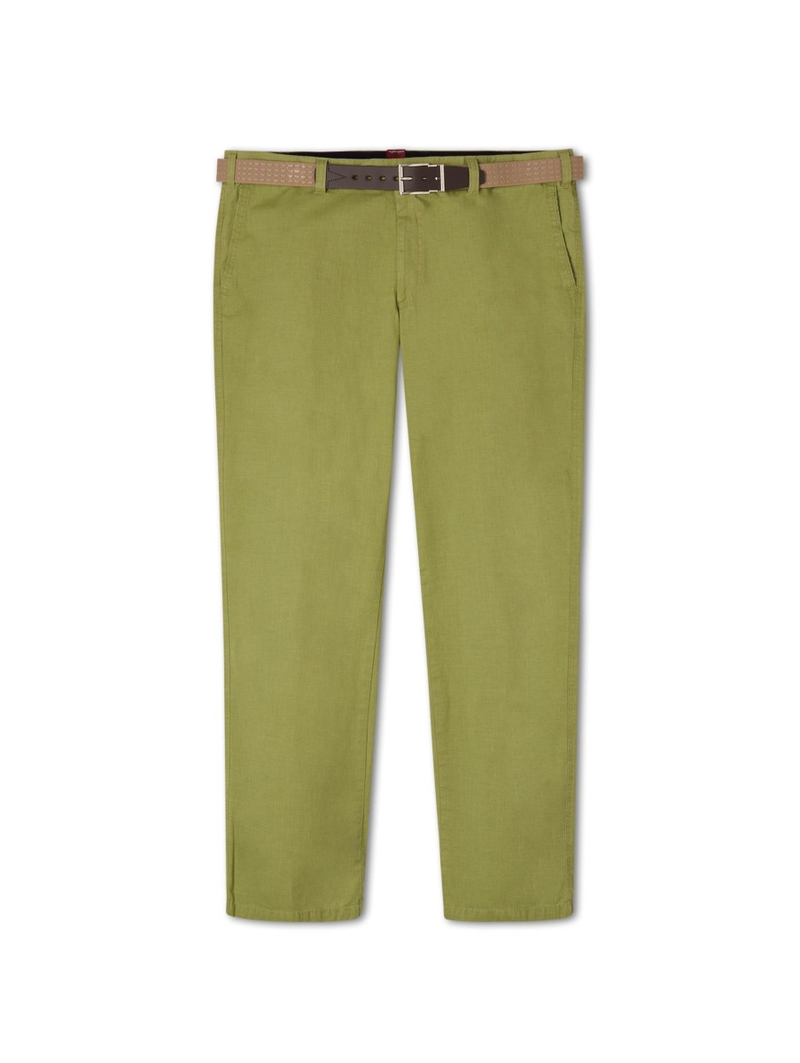 Manner Mens Grosse Grossen | Chino Mit Gurtel Madrid Grun