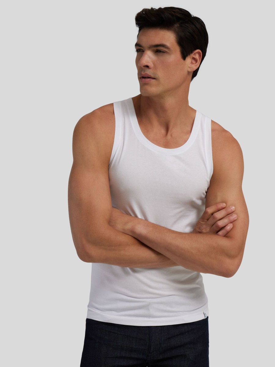 Manner Schiesser Wasche & Loungewear | Tanktop Long Life Soft Weiss