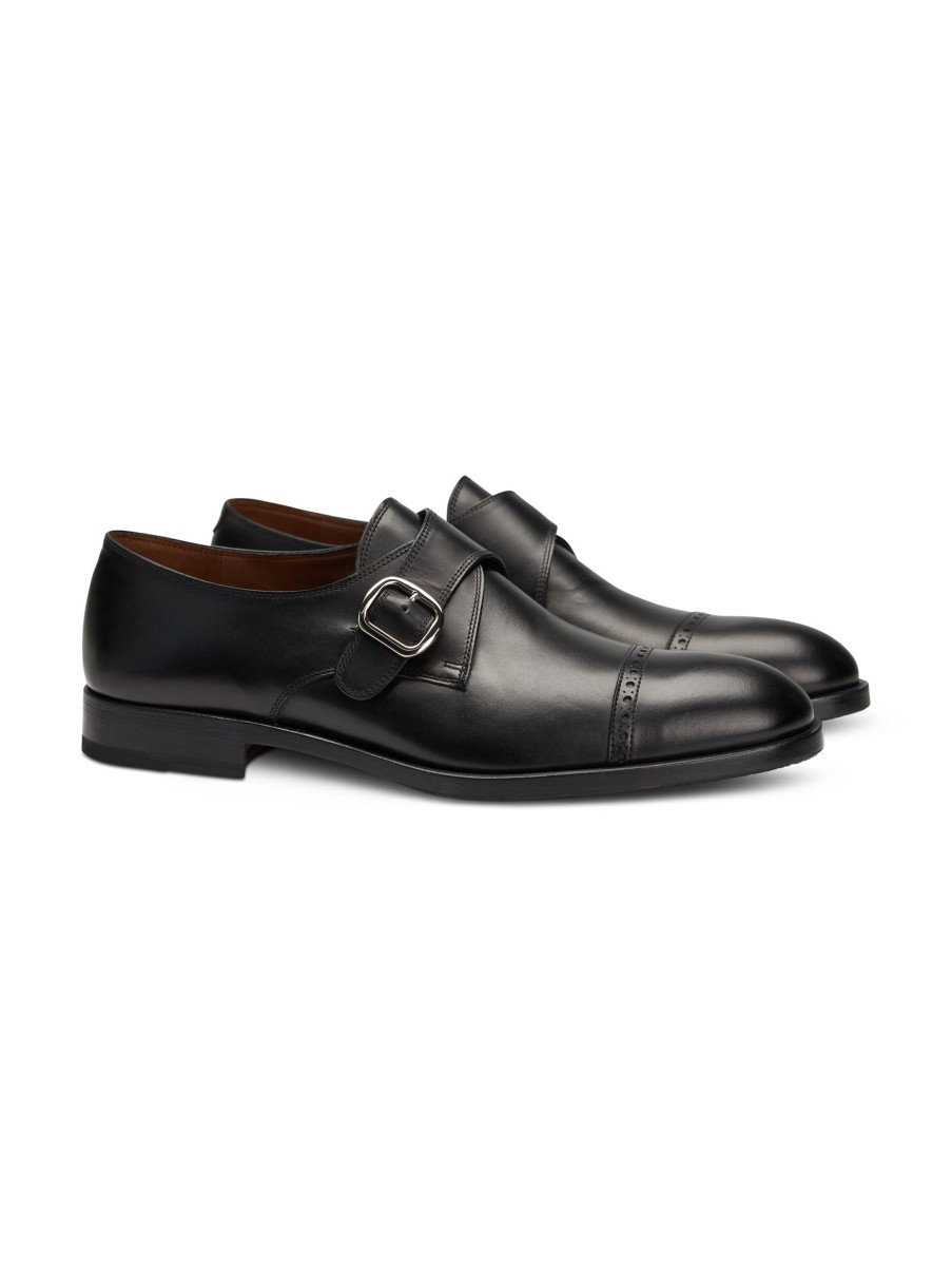 Manner Fratelli Rossetti Business-Schuhe | Klassische Monk-Schuhe Schwarz