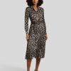 Frauen Suncoo Kleider | Blusenkleid Mit Leoprint Schwarz