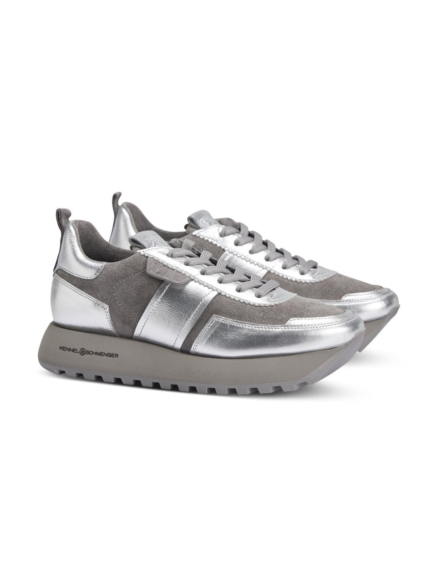 Frauen Kennel&Schmenger Sneakers | Sneaker Mit Glanz Silber