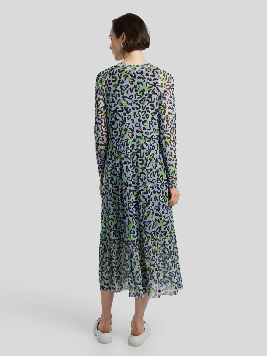 Frauen Marc Cain Kleider | Maxikleid Mit Print Hellblau