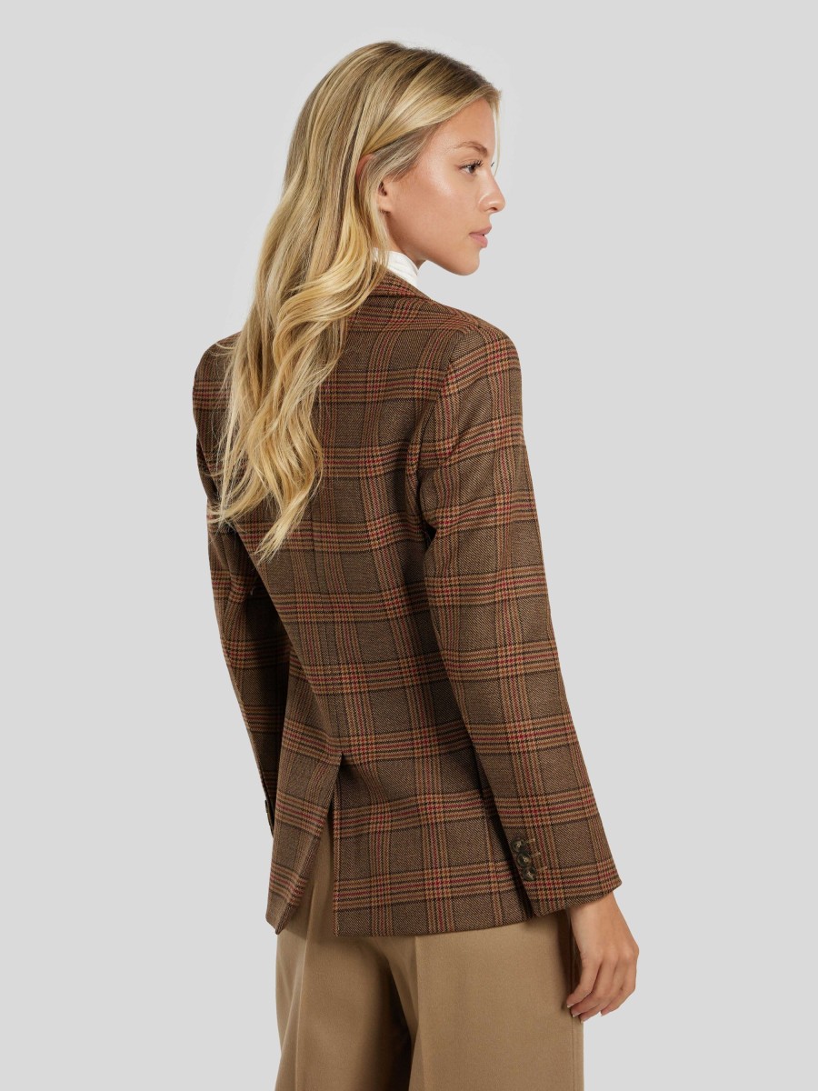 Frauen Max Mara Weekend Blazer | Blazer Kariert Dorico Braun