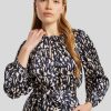 Frauen Velvet Blusen & Tuniken | Bluse Mit Allover-Print Marine